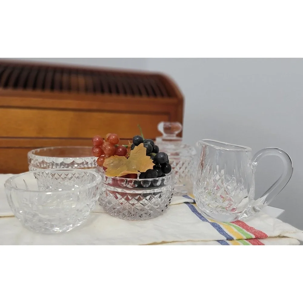 Vintage Galway Crystal Renmore Irish Lead Cut‎ Crystal Tableware Set 5pc Creamer